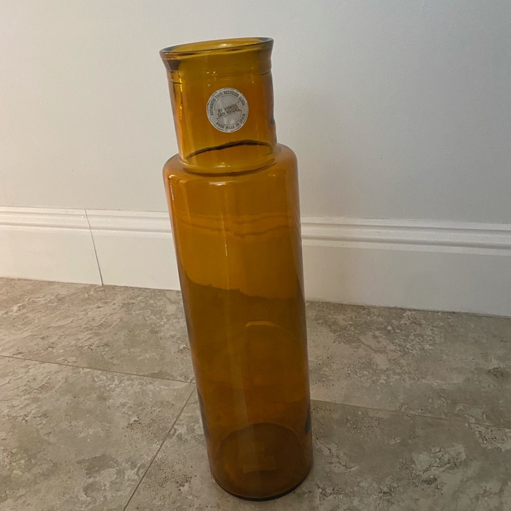 Glass amber vase